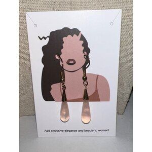 Pink Quartz Tear Drop Earrings